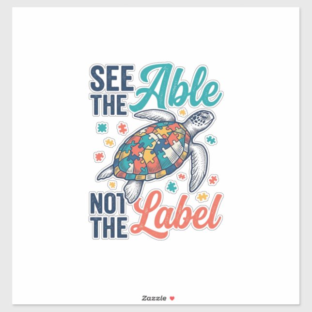 See the Able Turtle Puzzle Awareness Shirt Design_ (Sheet)