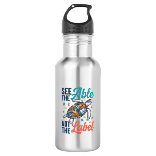 See the Able Turtle Puzzle Awareness Shirt Design_ 532 Ml Water Bottle