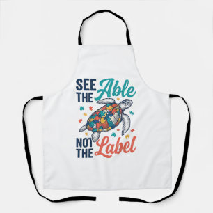 See the Able Turtle Puzzle Awareness Shirt Design_ Apron