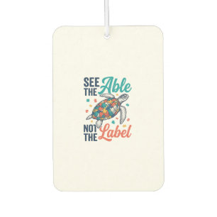 See the Able Turtle Puzzle Awareness Shirt Design_ Car Air Freshener