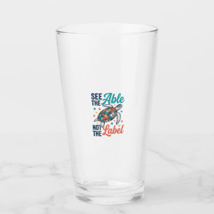 See the Able Turtle Puzzle Awareness Shirt Design_ Glass