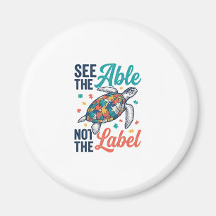 See the Able Turtle Puzzle Awareness Shirt Design_ Magnet