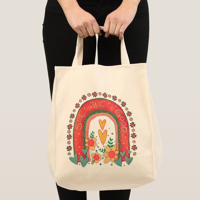 See the Good Rainbow Inspirivity Large Tote Bag (Creator Uploaded)