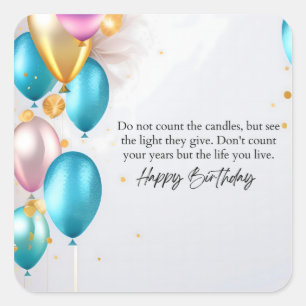 See the Light Birthday Square Sticker