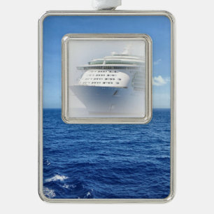 See the Sea Custom Ship Silver Plated Framed Ornament