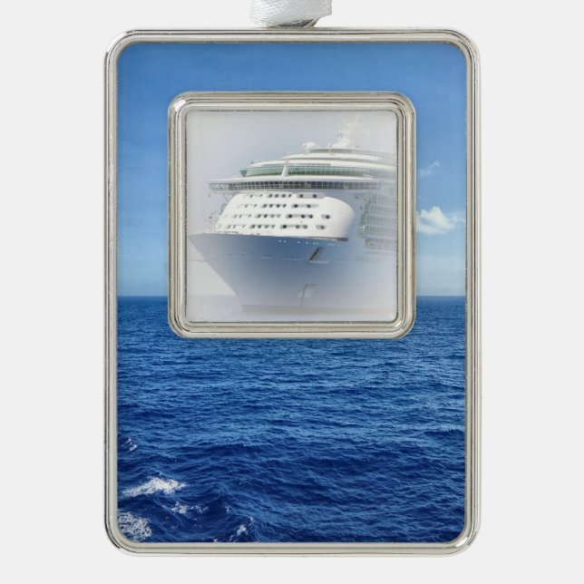 See the Sea Custom Ship Silver Plated Framed Ornament (Front)