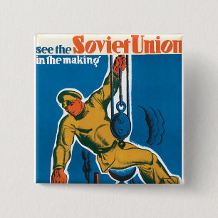 See the Soviet Union in the Making 15 Cm Square Badge