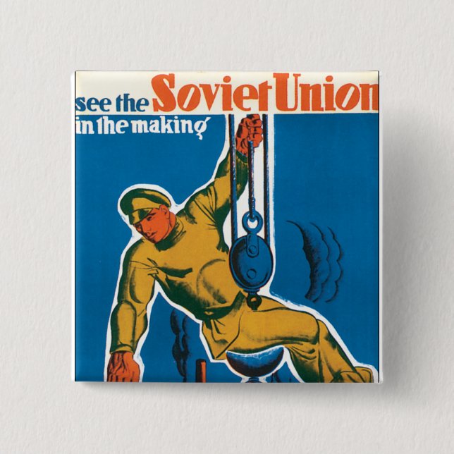 See the Soviet Union in the Making 15 Cm Square Badge (Front)