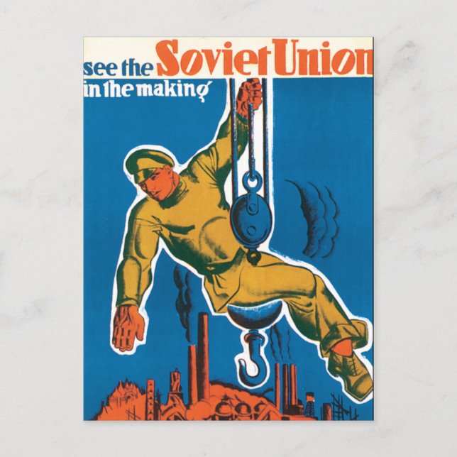 See the Soviet Union in the Making Postcard (Front)
