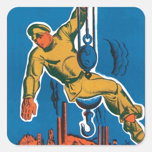 See the Soviet Union in the Making Square Sticker (Front)