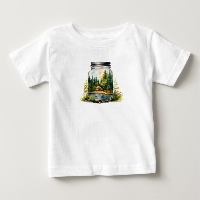 See the stream, the house in the glass jar baby T-Shirt (Front)