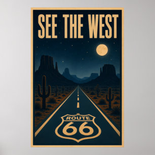 See The West On Route 66 Poster