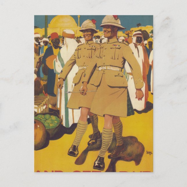 See the world and get paid for_Propaganda Poster Postcard (Front)