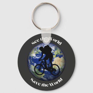 See the World Save the World Eco Cycling Earth Key Ring