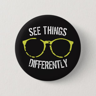 See Things Differently Black & Green Glasses Pin