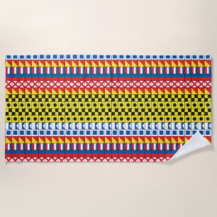 See Worthy_Signal Flags pattern_I Love to sail Beach Towel