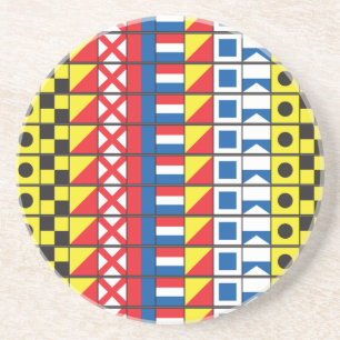 See Worthy_Signal Flags pattern_I Love to sail Coaster