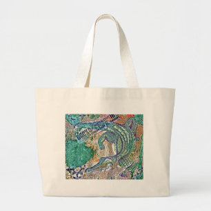 See Ya Later Gator, After Awhile Croc Mixed Media Large Tote Bag