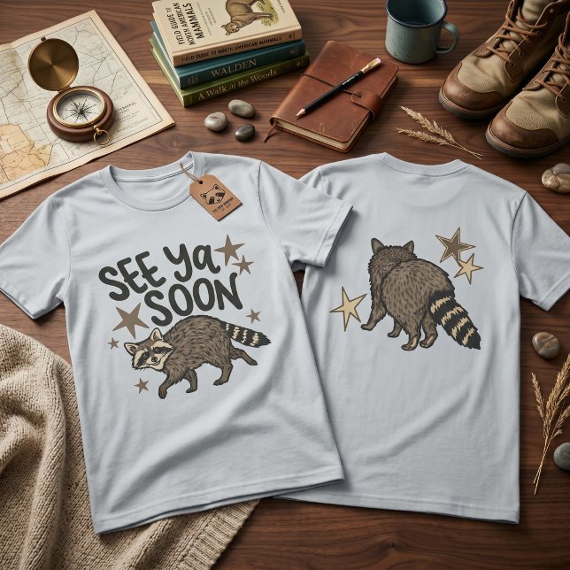 See Ya Soon Racoon Double Sided Graphic Tee | Fun (See Ya Soon Raccoon Double Sided Graphic Tee | Funny Retro Animal Shirt)