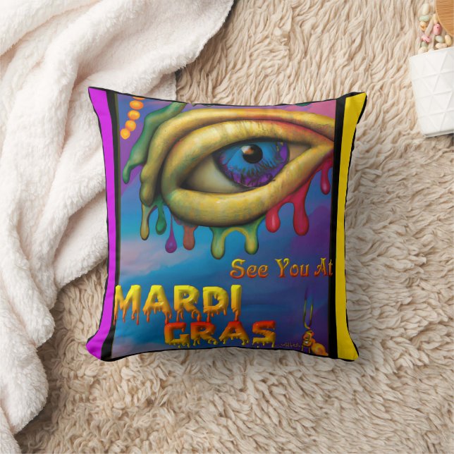See You At Mardi Gras Eye Cushion (Blanket)