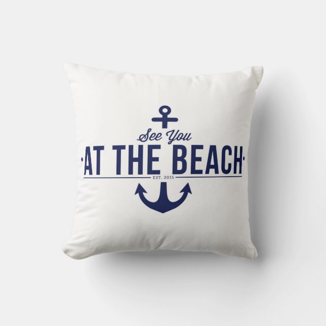 See You At The Beach, Stylish, Vintage Pillow (Front)