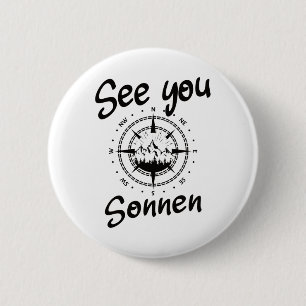 See You Hiking Sonnen Germany Vacation Ski Comp 6 Cm Round Badge