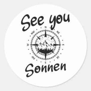 See You Hiking Sonnen Germany Vacation Ski Comp Classic Round Sticker
