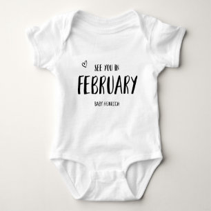 See You In February Due Date Baby Bodysuit