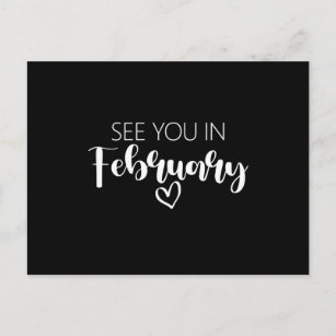 See You In February Pregnancy Announcement Postcard