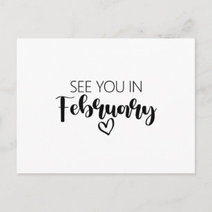 See You In February Pregnancy Announcement Postcard