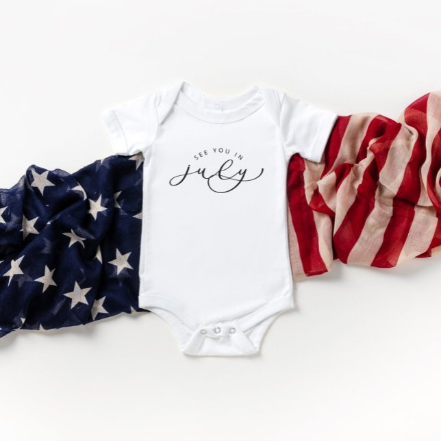 See You In July Pregnancy Announcement Baby Bodysuit (Creator Uploaded)