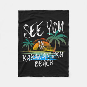 See You In Kahanamoku Beach Retro Vintage Oahu Sur Fleece Blanket