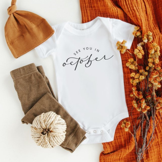See You In October Pregnancy Announcement Baby Bodysuit (Creator Uploaded)