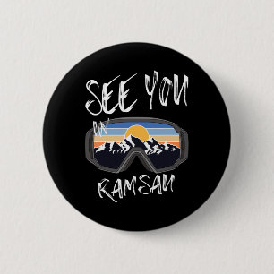 See You In Ramsau Germany Vacation Ski Goggles 1 6 Cm Round Badge