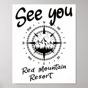 See You In Red Mountain Resort Hiking Vacation Ski Poster
