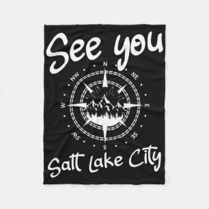 See You In Salt Lake City Usa Vacation Ski Hiking Fleece Blanket