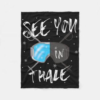 See You In Thale Germany Vacation Ski Goggles  Fleece Blanket