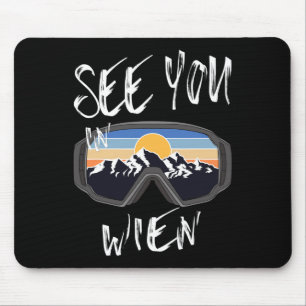 See You In Wien Vacation Ski Goggles  Mouse Pad