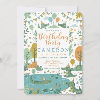 See You Later Alligator - 2nd Birthday Invitation 