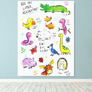 See You Later Alligator – Cute Animal Farewell Pun Canvas Print