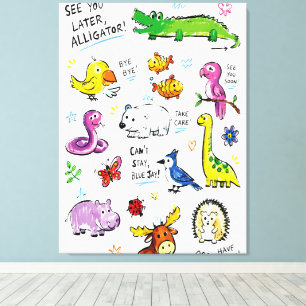 See You Later Alligator – Cute Animal Farewell Pun Canvas Print