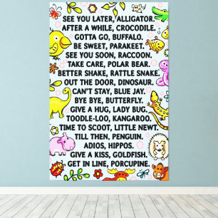 See You Later Alligator Fun Animal Goodbye Poem Canvas Print