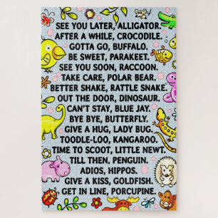 See You Later Alligator Fun Animal Goodbye Poem  Jigsaw Puzzle