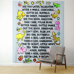 See You Later Alligator Fun Animal Goodbye Poem  Tapestry