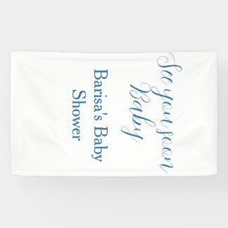 see you soon baby shower blue name date simple banner