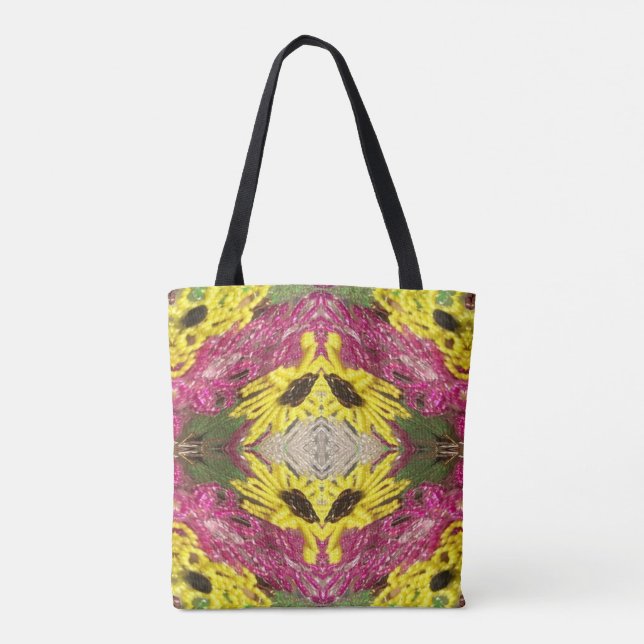 Seed Beading Floral Arrangement Pattern Abstract  Tote Bag (Back)