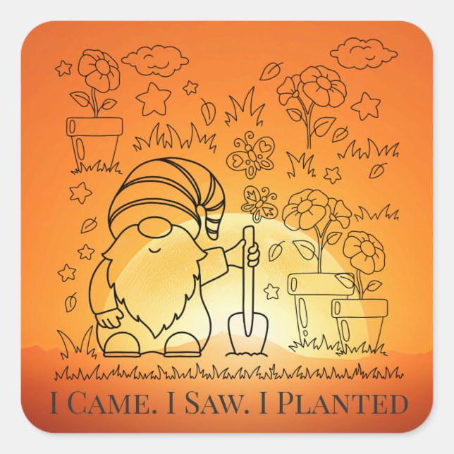 Seed for Gardening Herbs & Spices Packet Square Sticker (Front)