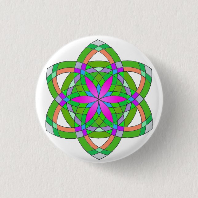 Seed of life 3 cm round badge (Front)