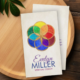 Seed of life Chakra colours Business Card