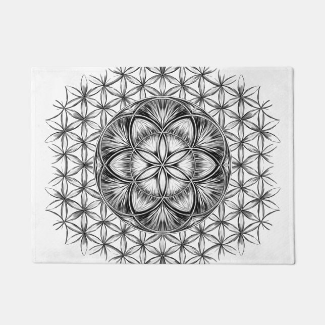 Seed of life Drawing Doormat (Front)